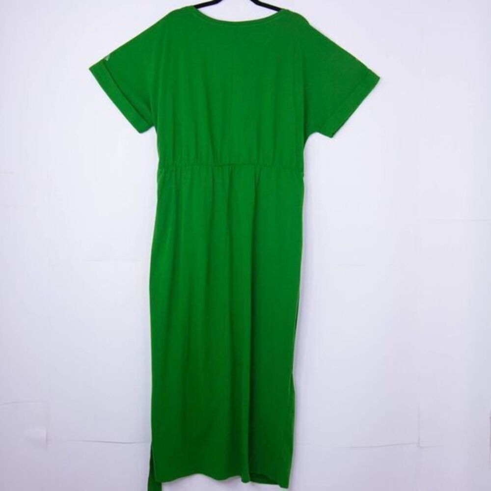 NEW Eloquii green cotton knit Wrap‎ Skirt tie waist midi Dress, 16 - Picture 7 of 16